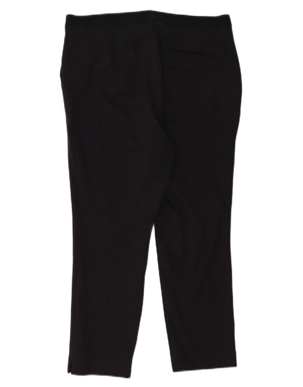 Marks & Spencer Womens Slim Crop Suit Trousers UK 16 Large W34 L25 Black