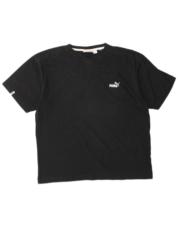 PUMA Mens T-Shirt Top Large Black Cotton