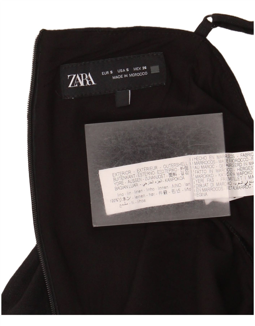 Женский комбинезон Zara UK 10, маленький черный льняной костюм