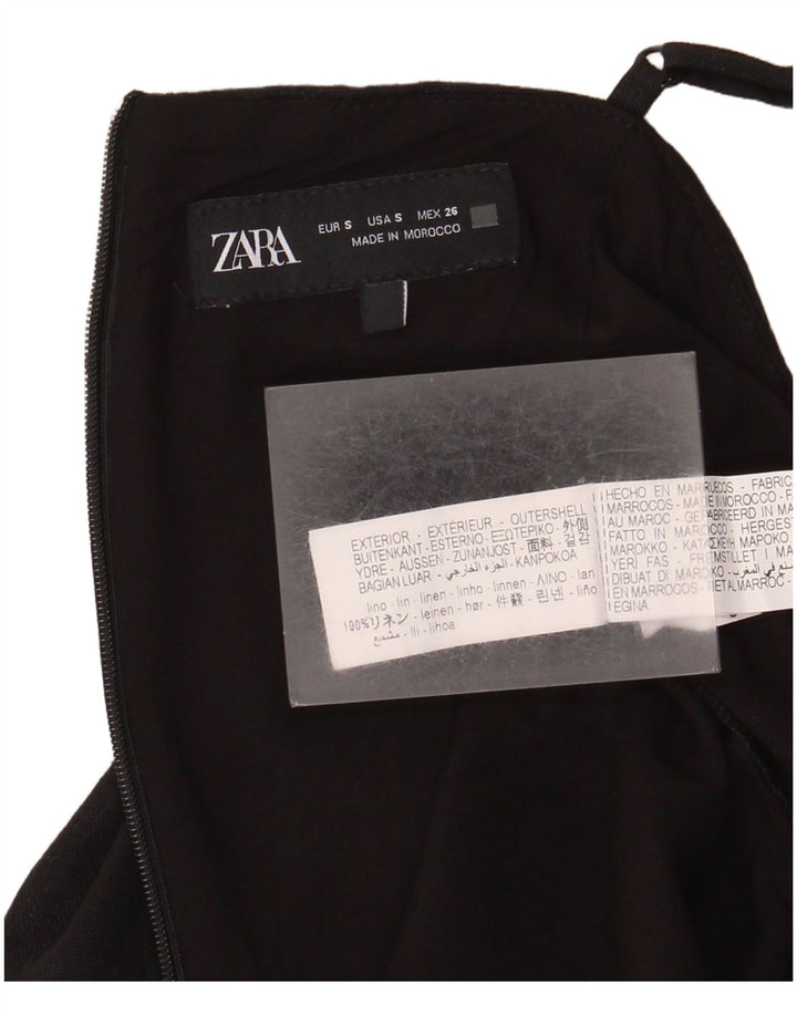 Женский комбинезон Zara UK 10, маленький черный льняной костюм