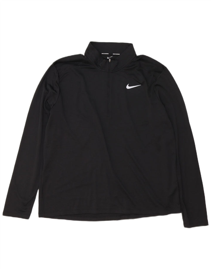 Мужской пуловер с воротником на молнии Nike Dri Fit 2XL, черный полиэстер