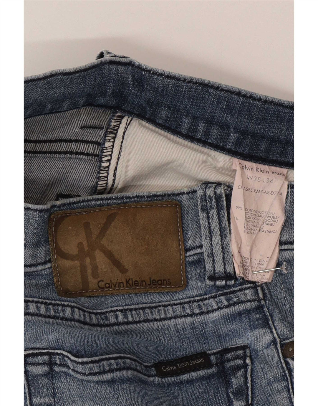 Мужские джинсы Calvin Klein Slim W28 L34, синий хлопок