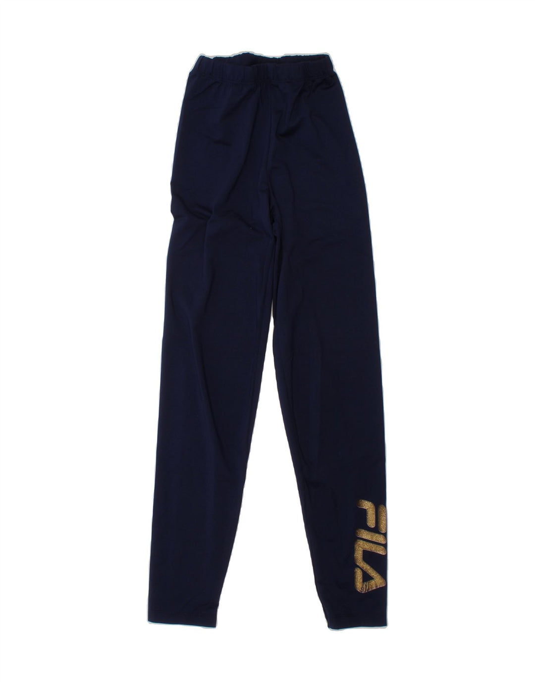 FILA Girls Graphic Leggings 7-8 Years Small Navy Blue Vintage Fila and Second-Hand Fila from Messina Hembry 