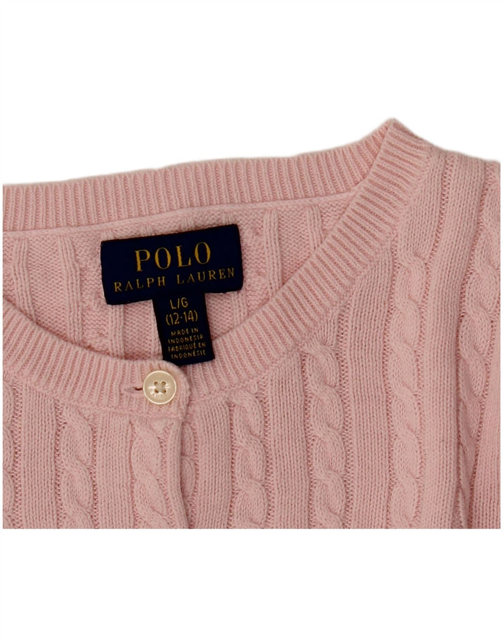 Кардиган-свитер для девочек POLO RALPH LAUREN, 12–13 лет, большой, розовый