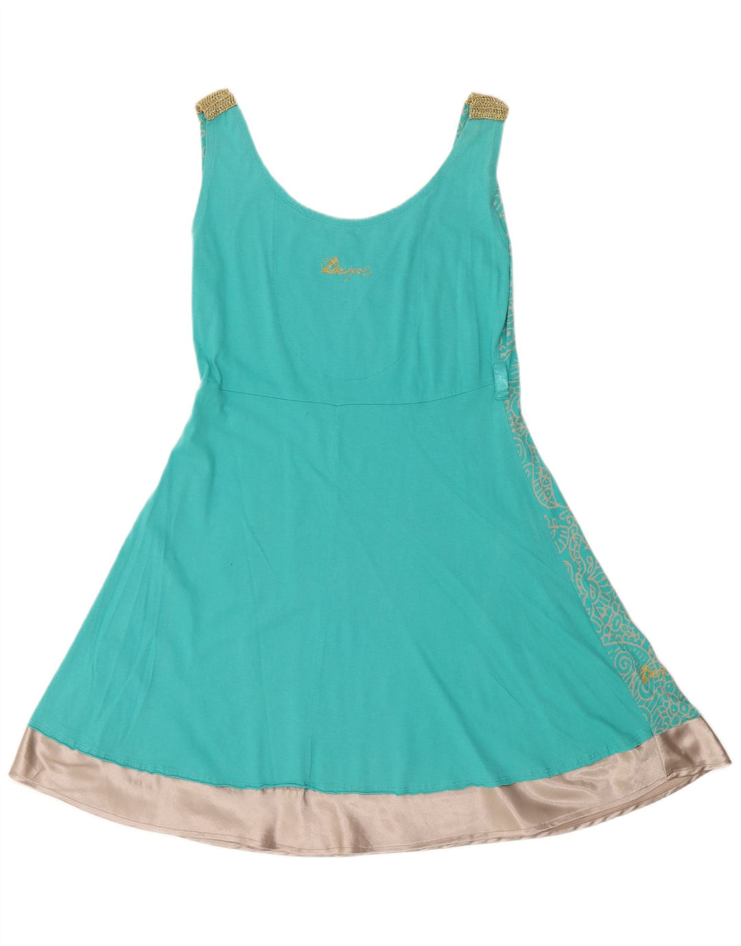 Женское платье трапециевидного силуэта с рисунком Desigual UK 14, средний бирюзовый, с узором пейсли