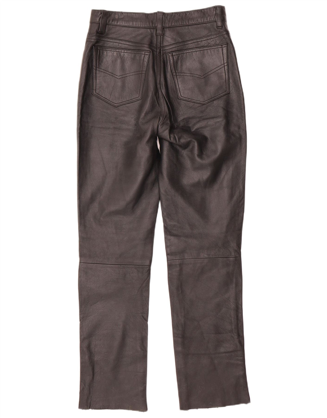 ВИНТАЖНЫЕ женские узкие кожаные брюки W28 L30 черные