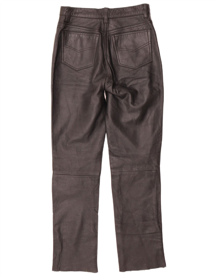 ВИНТАЖНЫЕ женские узкие кожаные брюки W28 L30 черные