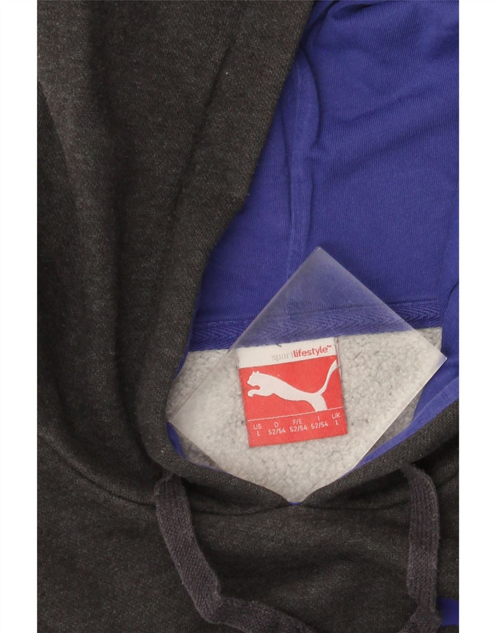 Мужской джемпер с капюшоном с рисунком Puma, большой серый