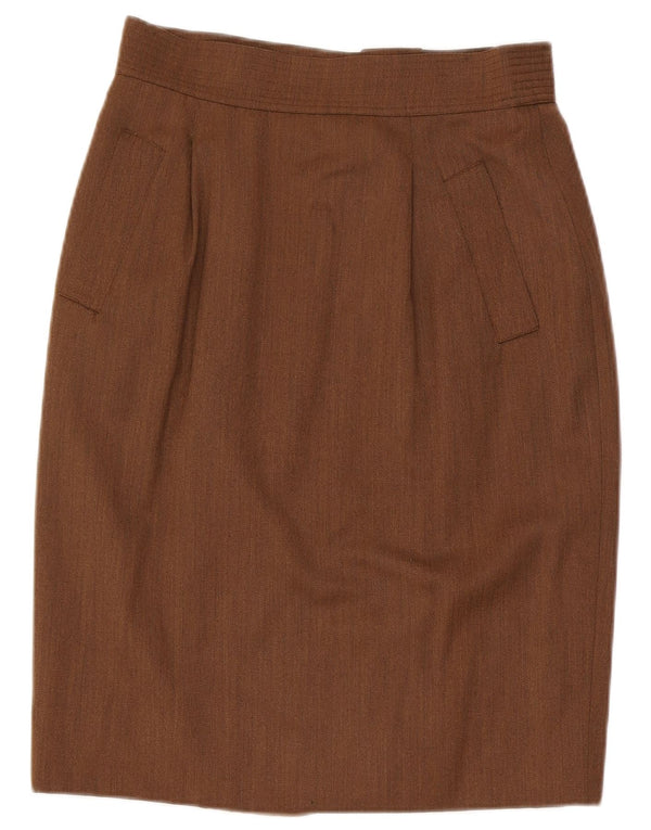 Женская юбка-карандаш Max Mara UK 16, большая W32, коричневая шерсть