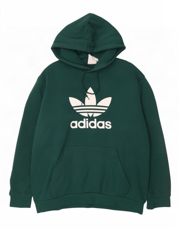 Мужской джемпер с капюшоном Adidas с рисунком XL, зеленый хлопок