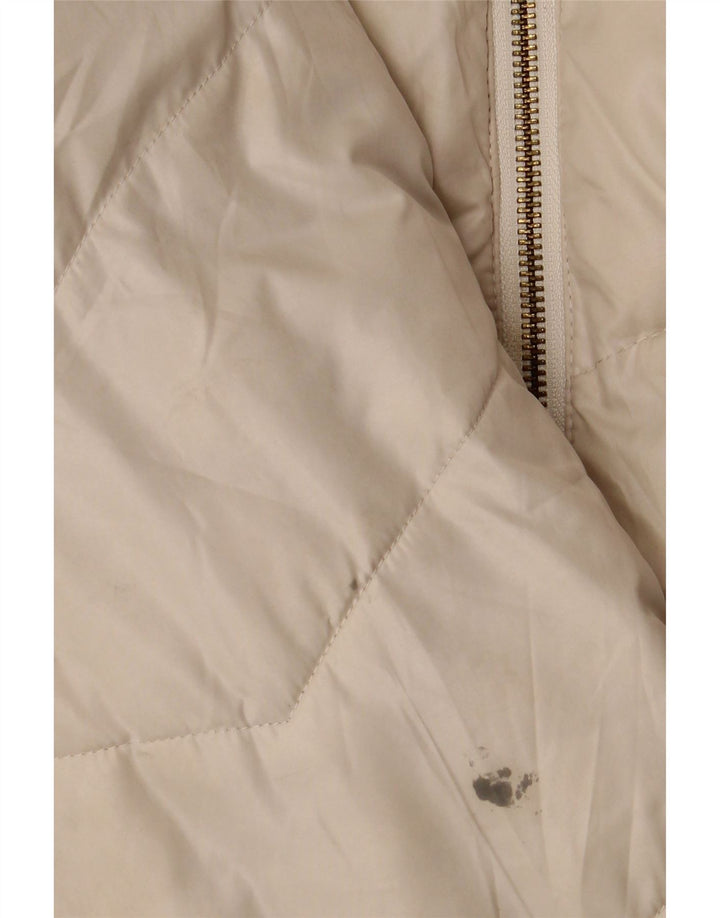 Женское длинное стеганое пальто с капюшоном Marks & Spencer UK 14 Medium Off White