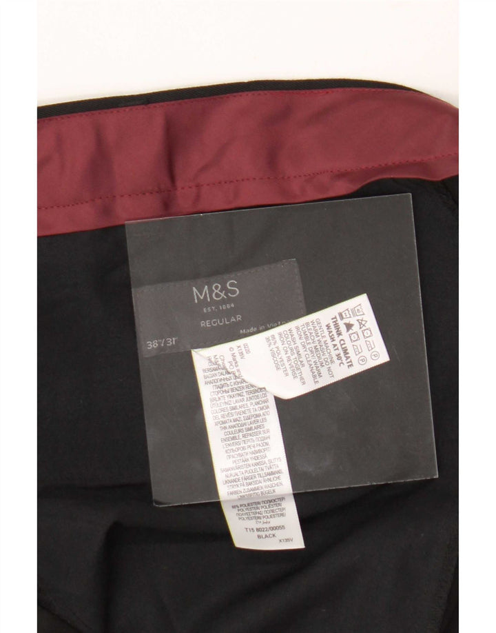 Мужские классические брюки Marks & Spencer W38 L31, черный полиэстер