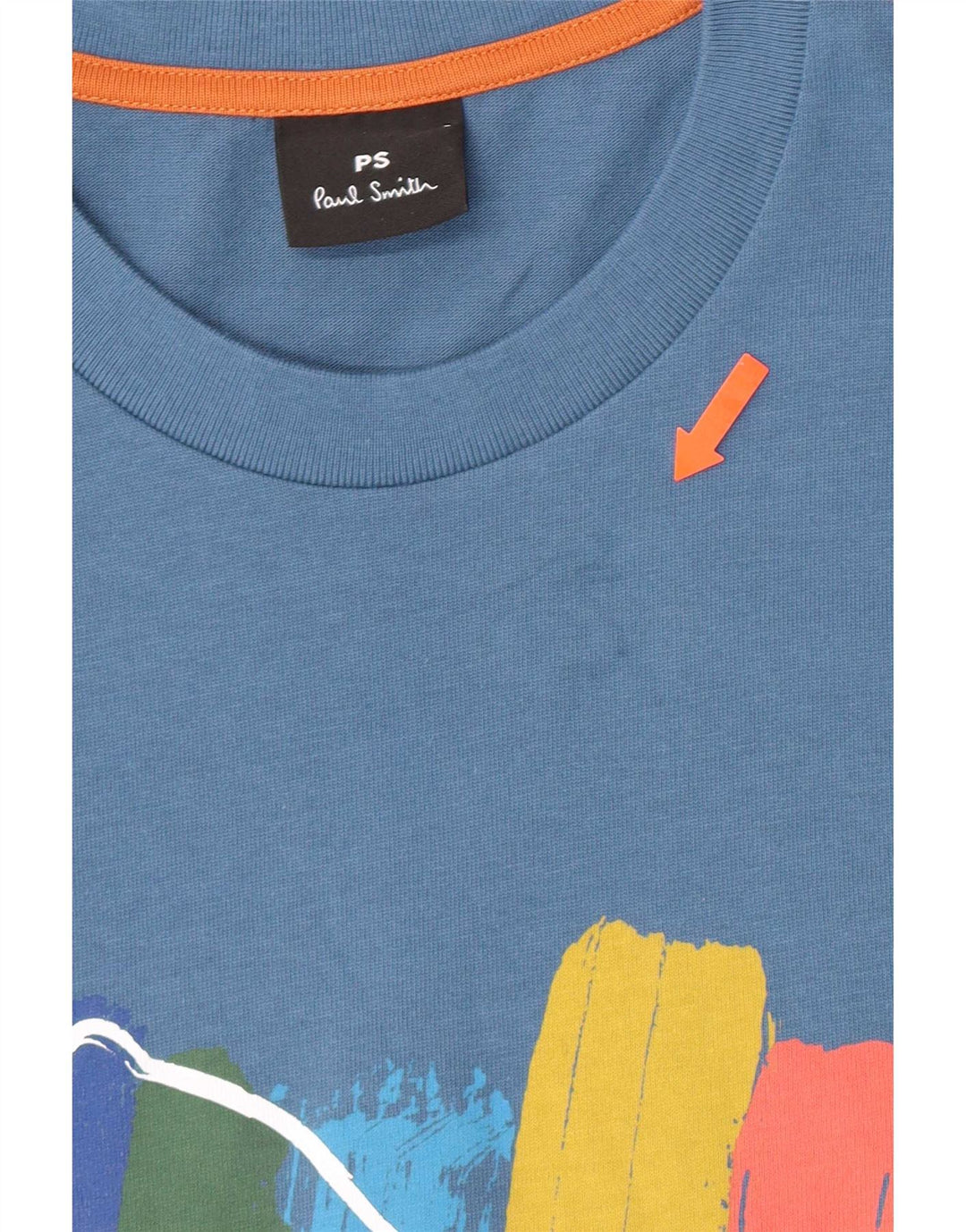 Мужская футболка с рисунком Paul Smith, большой синий хлопок