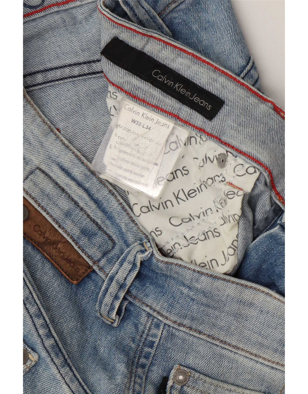 Мужские прямые джинсы Calvin Klein W32 L34 синие, хлопок