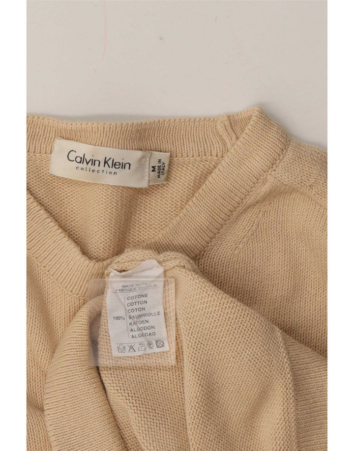 Женский джемпер обычного кроя Calvin Klein с круглым вырезом, Великобритания 12, средний бежевый
