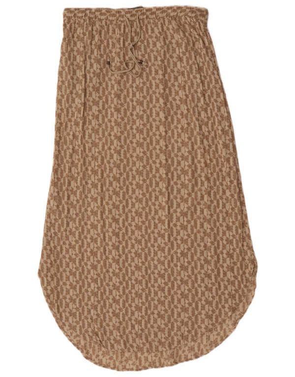 Женская макси-юбка Eddie Bauer UK 14 Medium W30 Бежевый вискоза с геометрическим рисунком