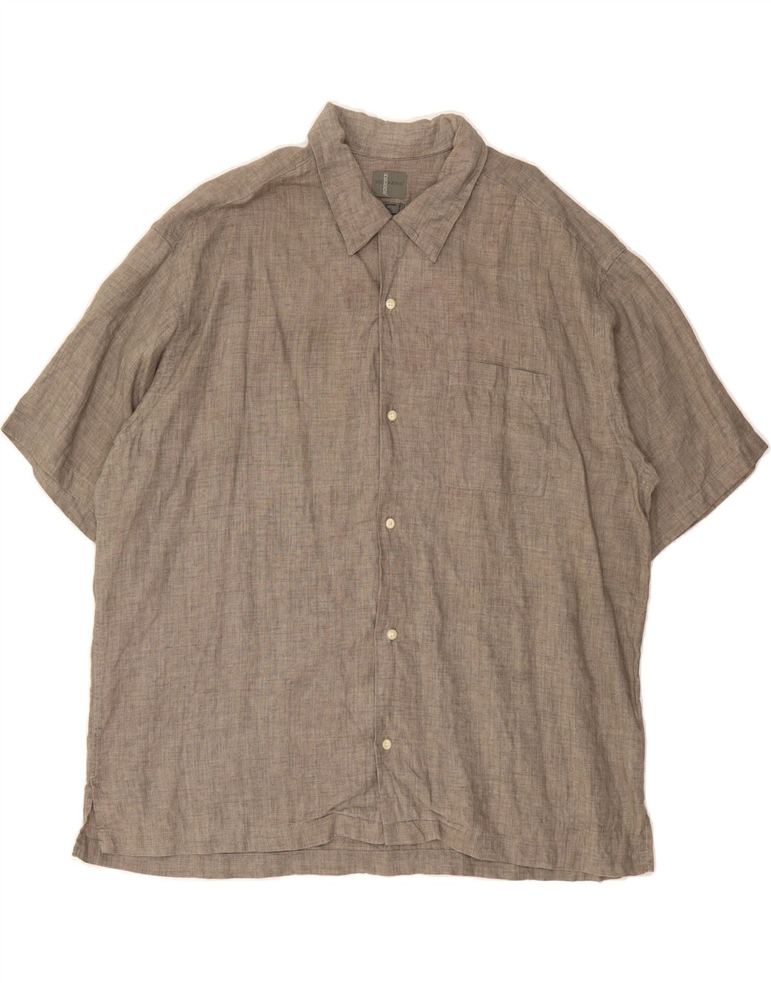 DOCKERS Mens Short Sleeve Shirt XL Grey Cotton Vintage Dockers and Second-Hand Dockers from Messina Hembry 