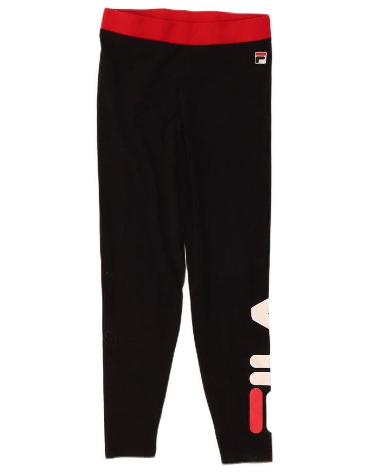 Женские леггинсы с рисунком Fila UK 8, маленькие черные хлопковые