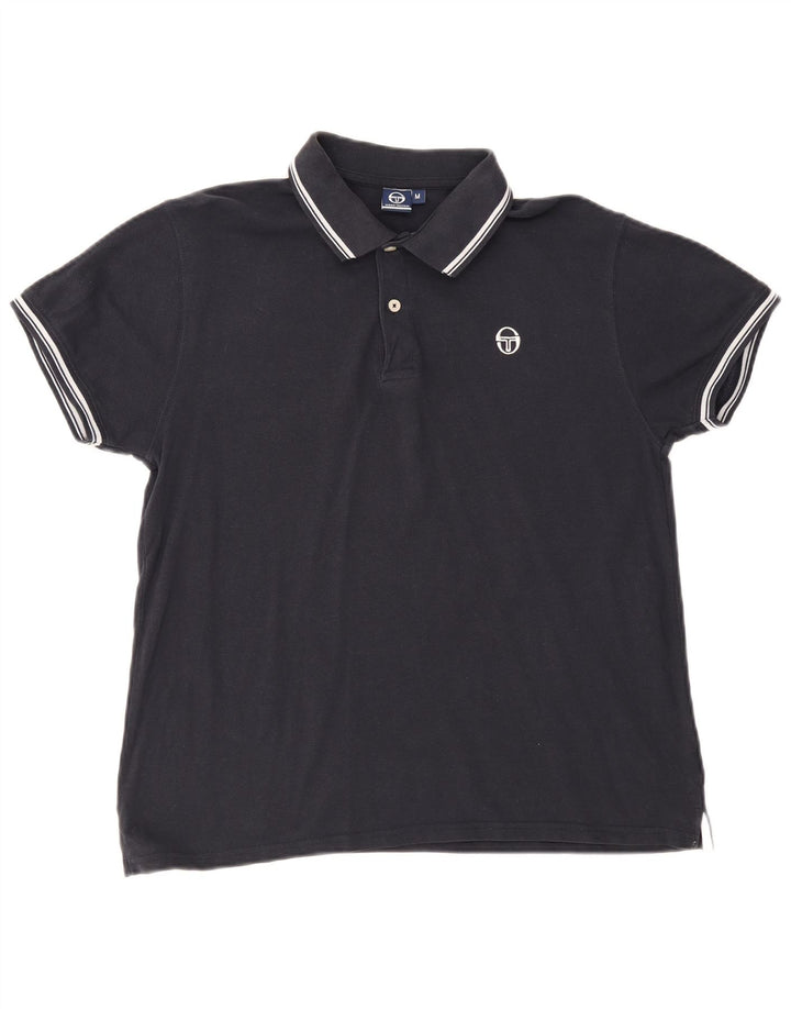 Мужская рубашка-поло Sergio Tacchini среднего размера, темно-синяя, хлопок