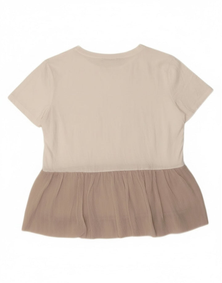 Женская блузка ZARA Top UK 14, средний цвет, белый цвет