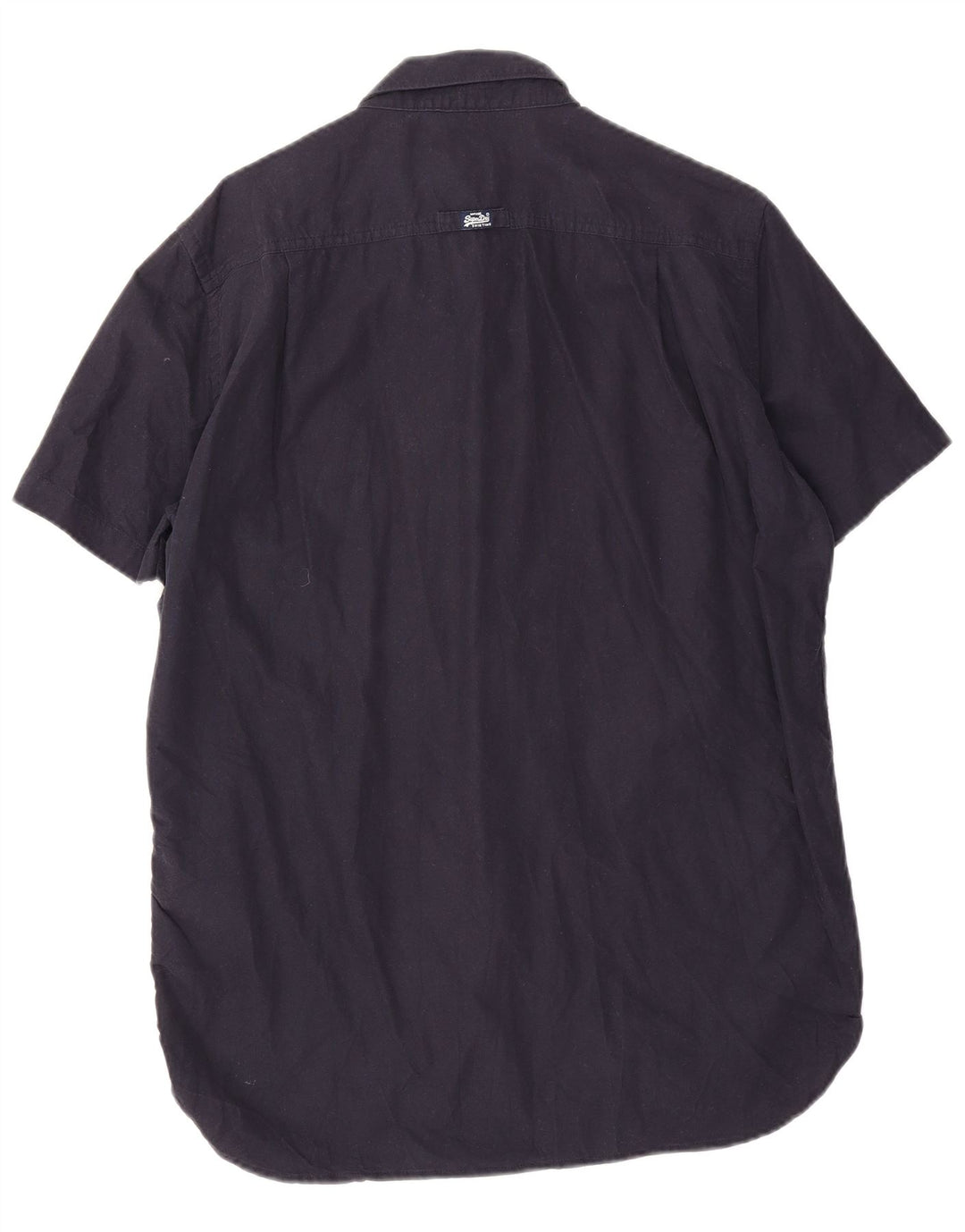 Мужская рубашка с коротким рукавом Superdry XL, темно-синяя, хлопок