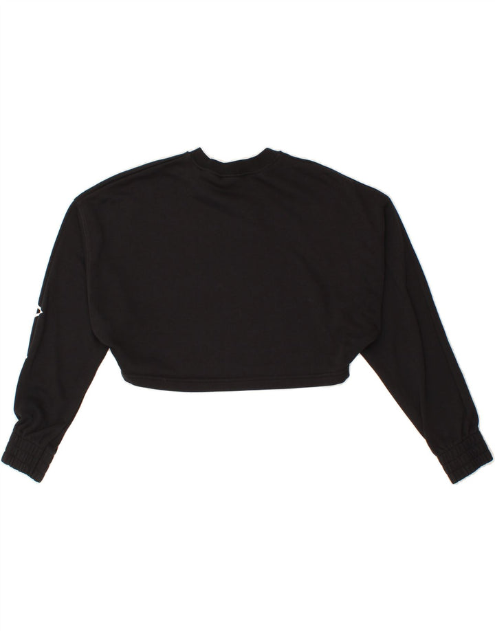 NIKE Womens Crop Sweatshirt Jumper UK 10 Small Black Cotton Vintage Nike and Second-Hand Nike from Messina Hembry 