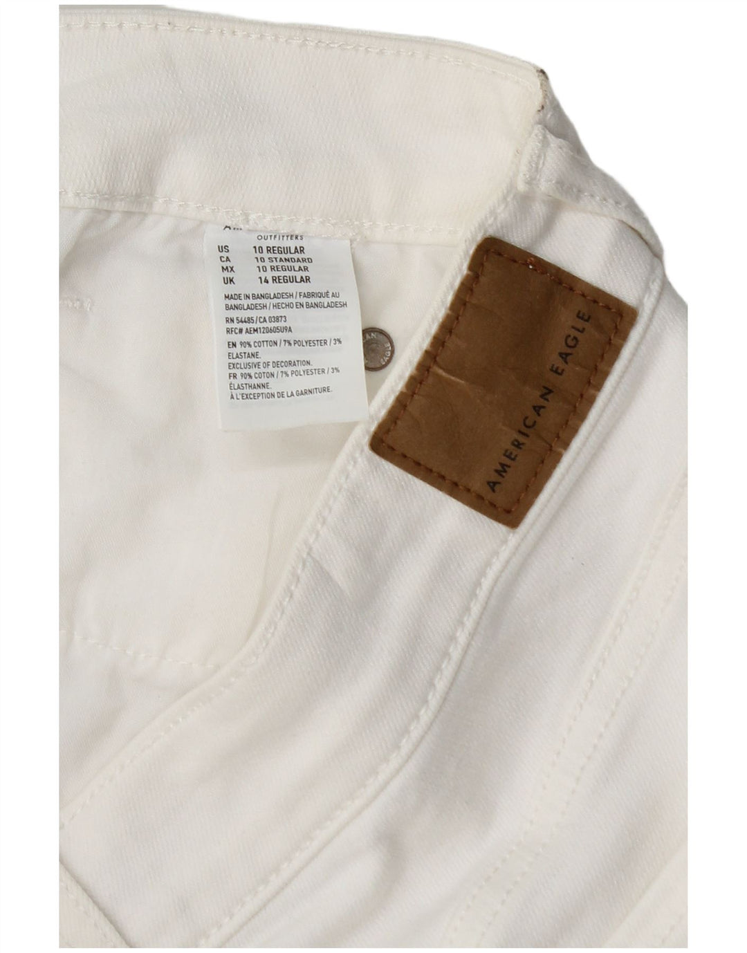 Женская мини-юбка из джинсовой ткани AMERICAN EAGLE UK 14, средний W30, белый хлопок