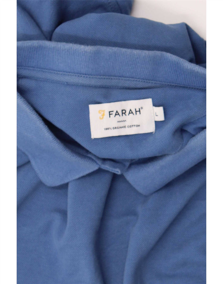 Мужская рубашка поло Farah, большая синяя хлопковая