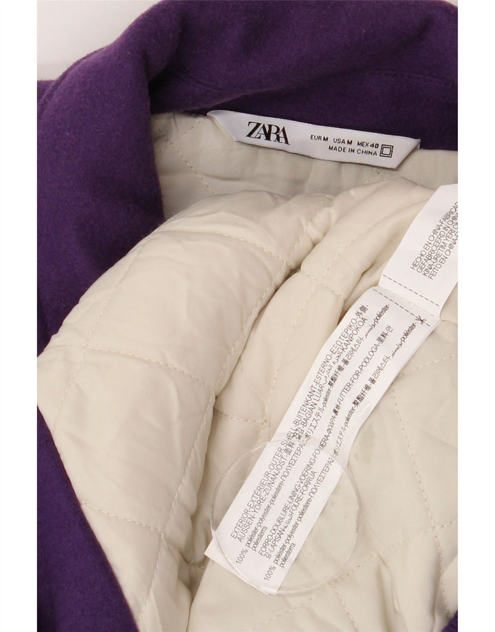 Мужская университетская куртка ZARA UK 38, средний фиолетовый, полиэстер с цветными блоками