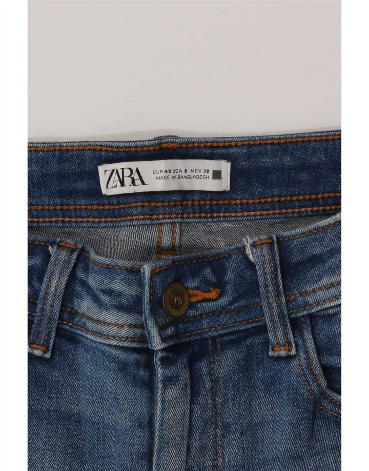 Женские потертые узкие джинсы Zara EU 40 Medium W30 L27 Синие