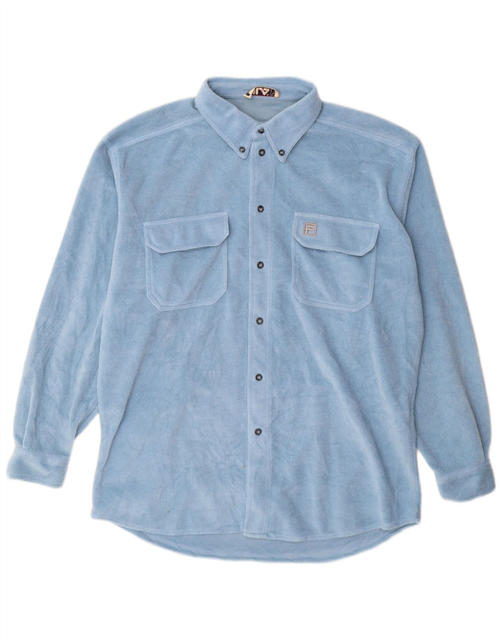 Рубашка мужская флисовая FILA IT 52/54 Большая синяя полиэстер