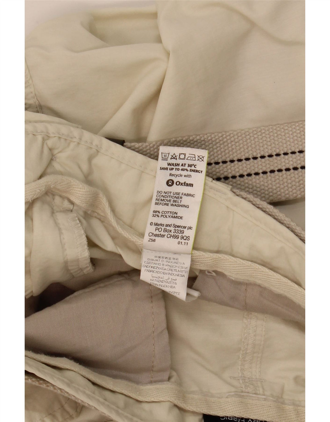 Мужские шорты-бермуды MARKS & SPENCER W38 XL, бежевый хлопок