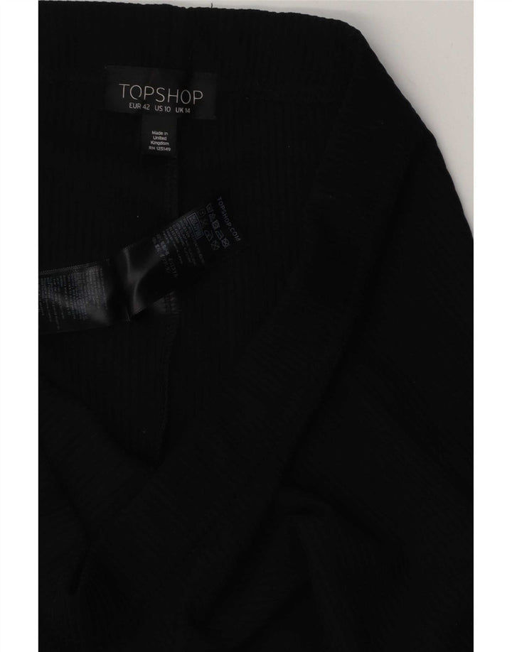 Женские брюки-клеш Topshop UK 14, большой черный полиэстер
