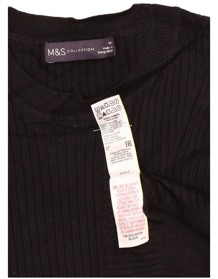 Женский джемпер с круглым вырезом Marks & Spencer UK 14, средний черный