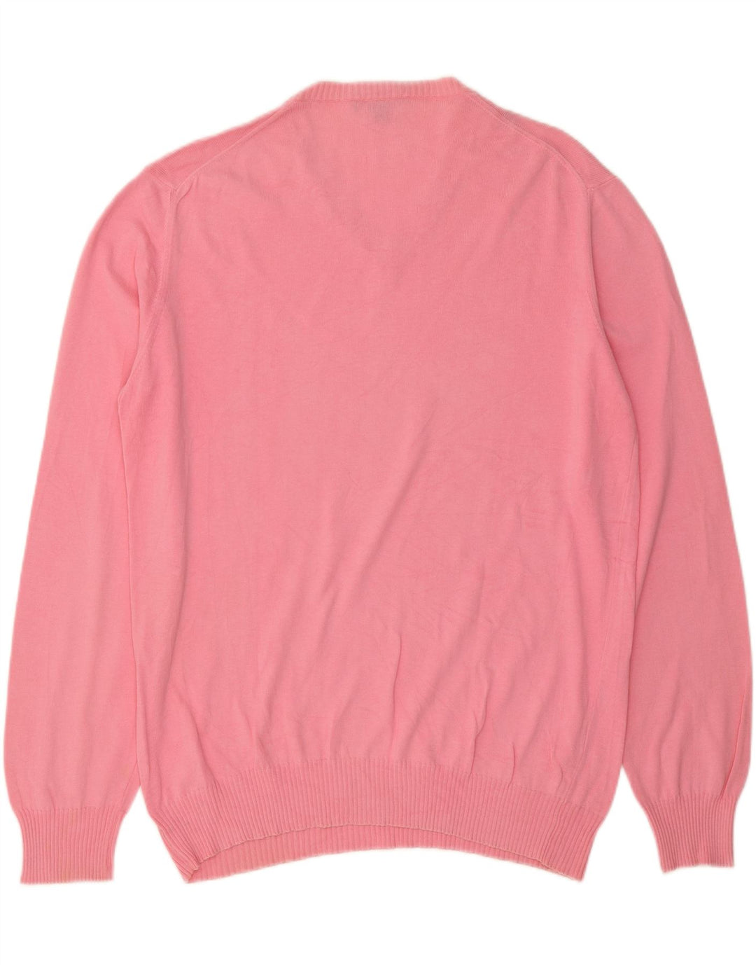 HENRY COTTONS Mens V-Neck Jumper Sweater Large Pink Vintage Henry Cottons and Second-Hand Henry Cottons from Messina Hembry 