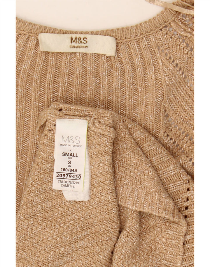 Женский свитер-кардиган оверсайз Marks & Spencer UK 10, маленький бежевый в крапинку