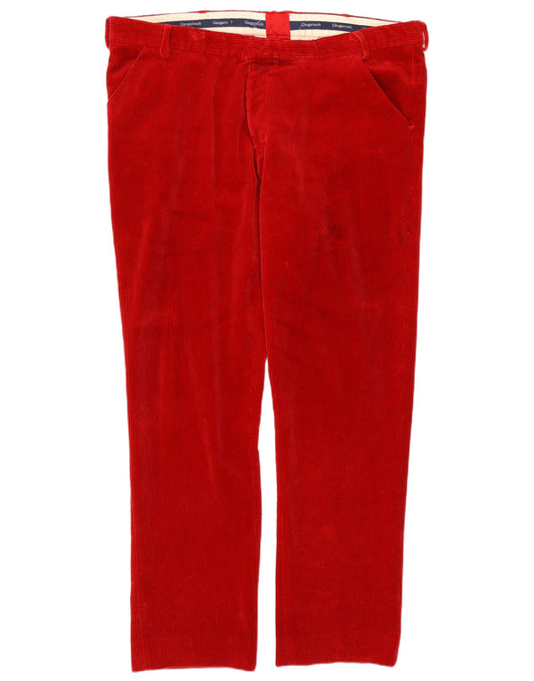 GLENGARNOCK Мужские прямые вельветовые брюки-капри W38 L21, красный хлопок