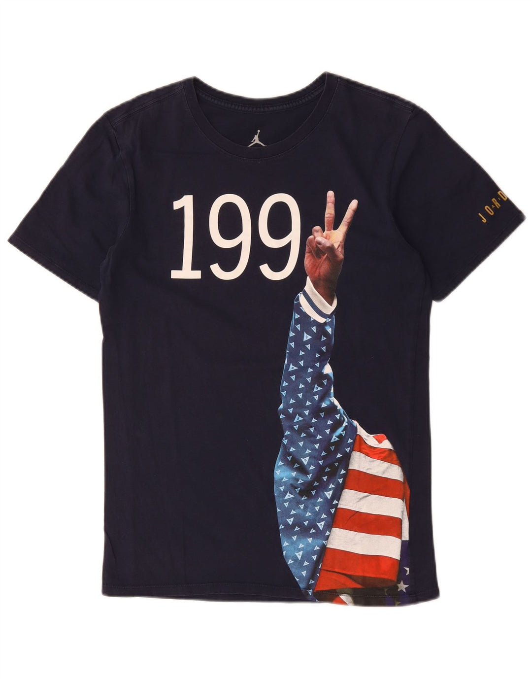 Мужская футболка с рисунком JORDAN, маленькая, темно-синяя, хлопковая