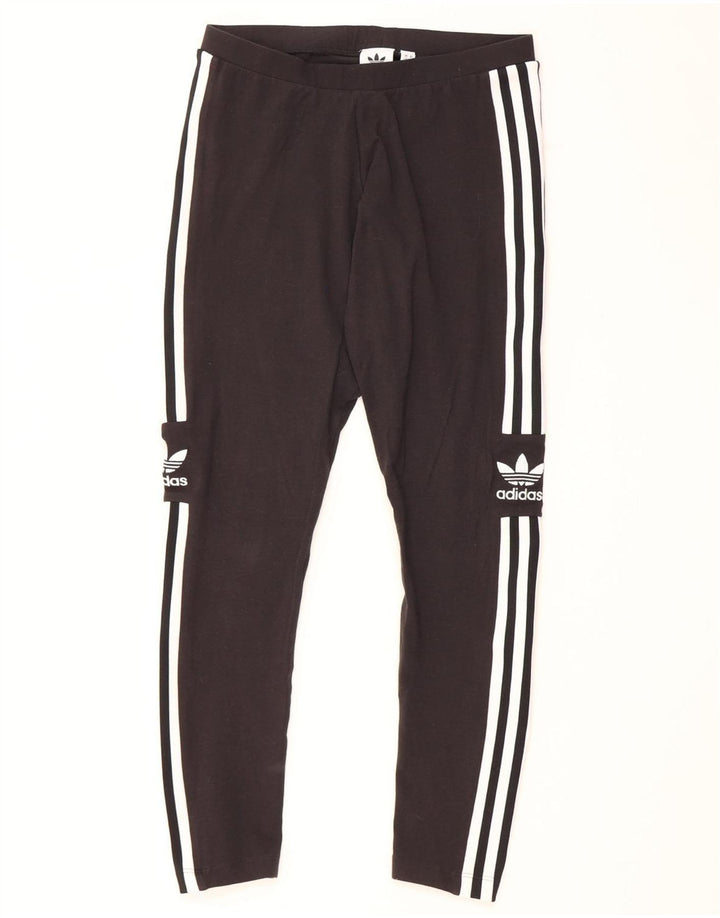 Женские леггинсы Adidas с рисунком UK 12, средний черный хлопок, черный