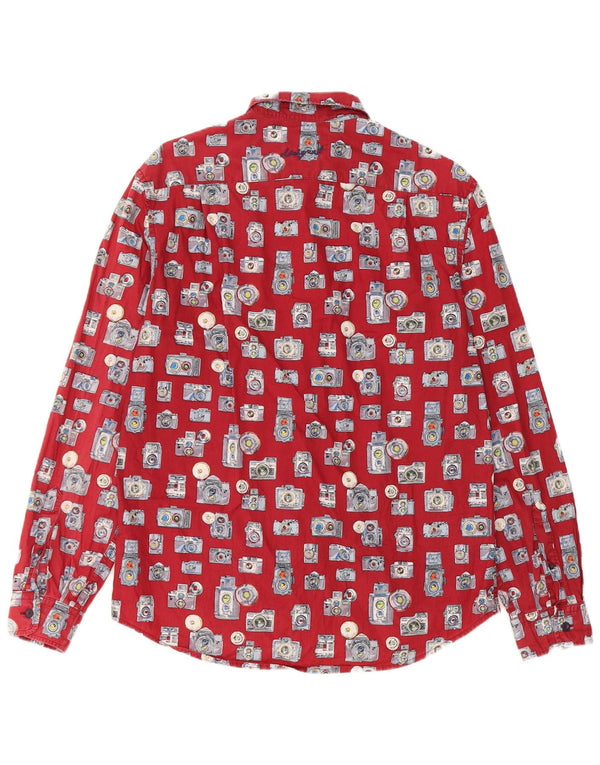 Мужская рубашка стандартного кроя Desigual с абстрактным узором, средний бордовый хлопок, хлопок