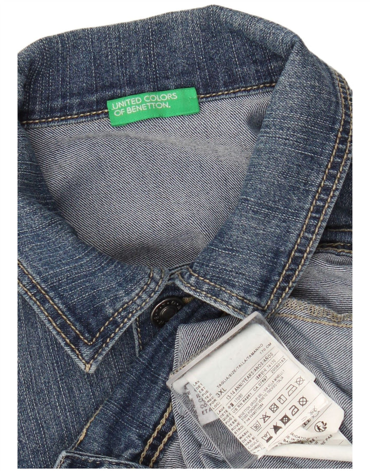 Джинсовая куртка Benetton для мальчиков 13-14 лет, 3XL, синяя, хлопок