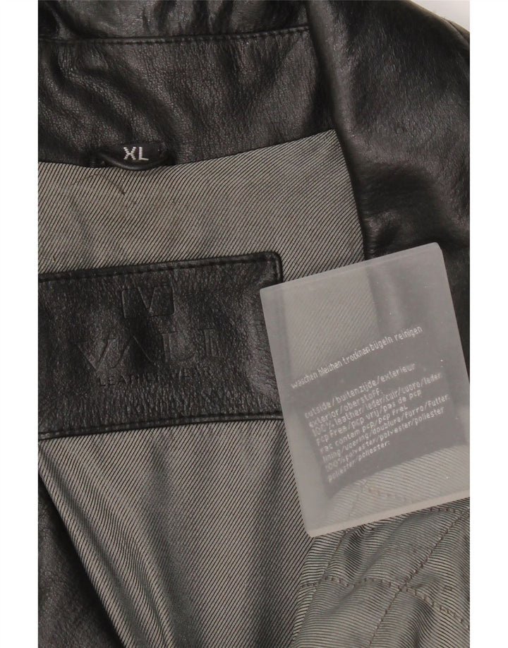 Винтажная мужская кожаная куртка UK 42 XL, черная кожа