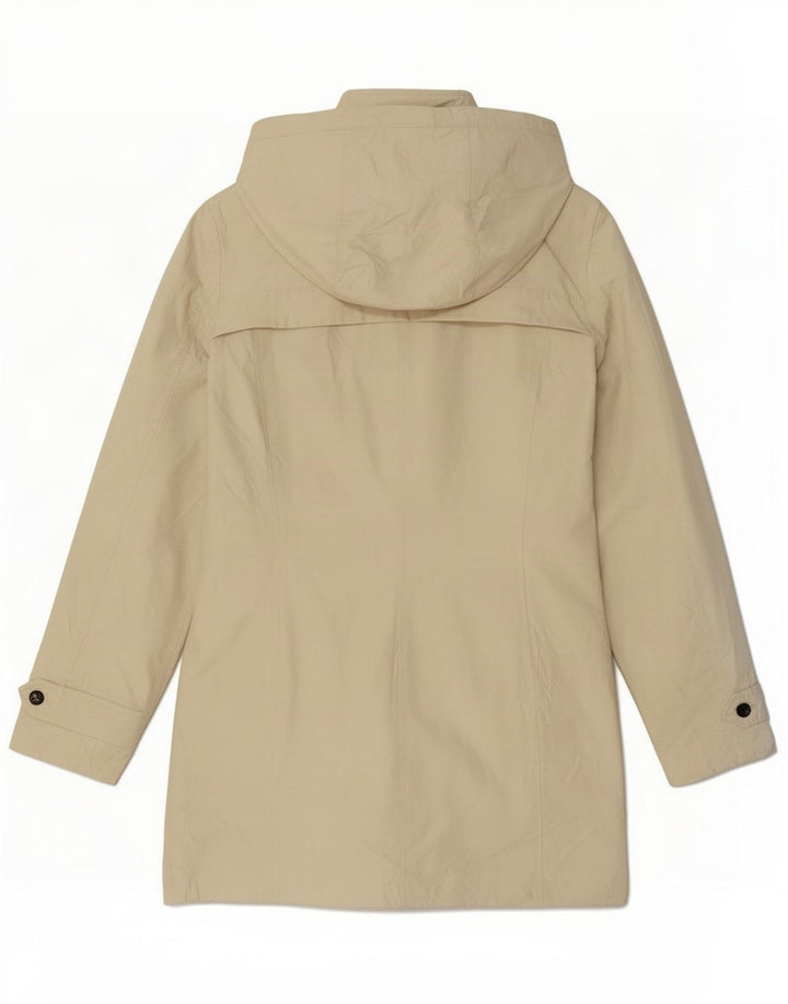 Женский плащ с капюшоном Zara UK 12, средний бежевый, полиэстер