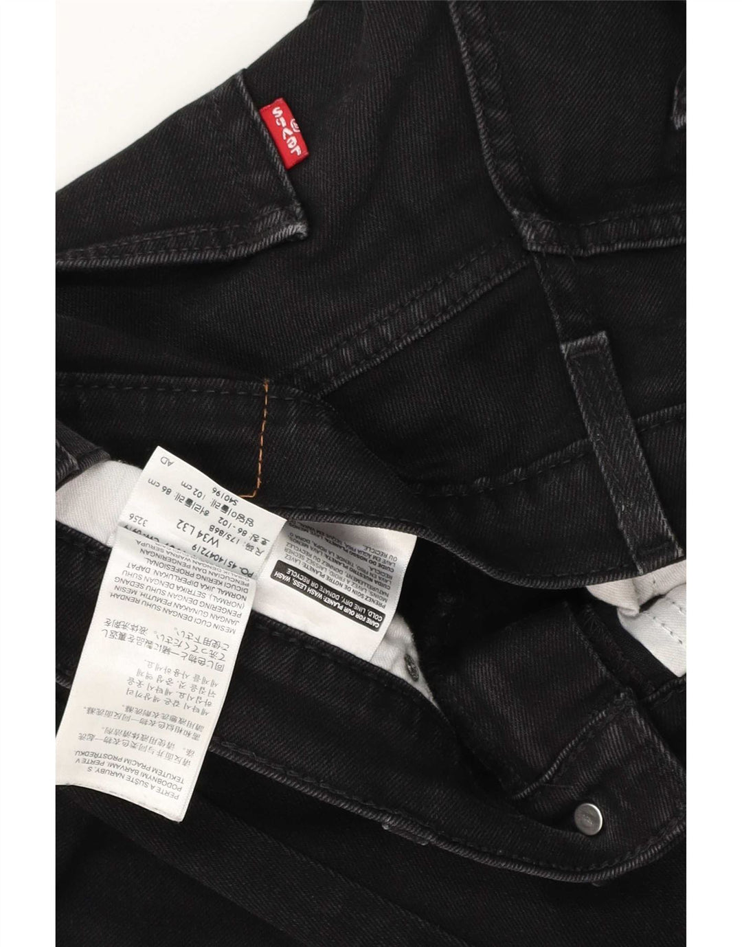 Мужские узкие джинсы Levi's W34 L32, черный хлопок