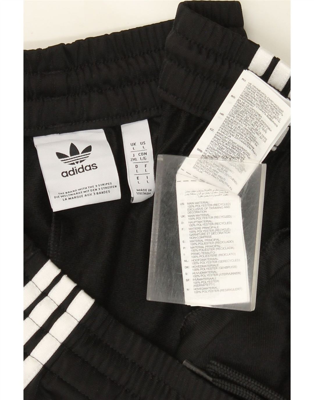 Мужские спортивные брюки Adidas, большие черные из полиэстера