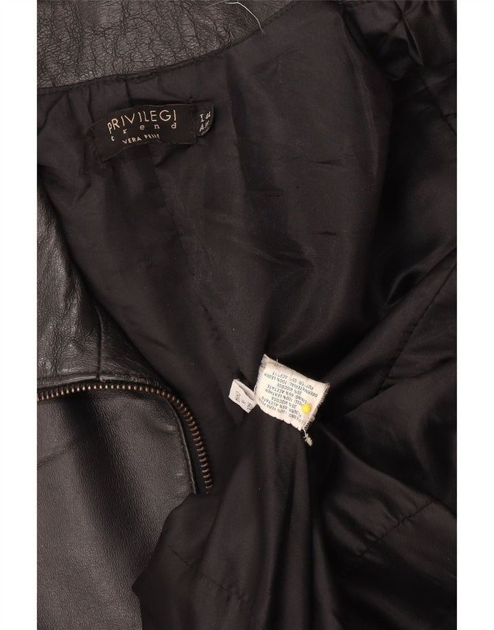 Privilegi Женский кожаный укороченный бомбер IT 44 Medium Black Leather