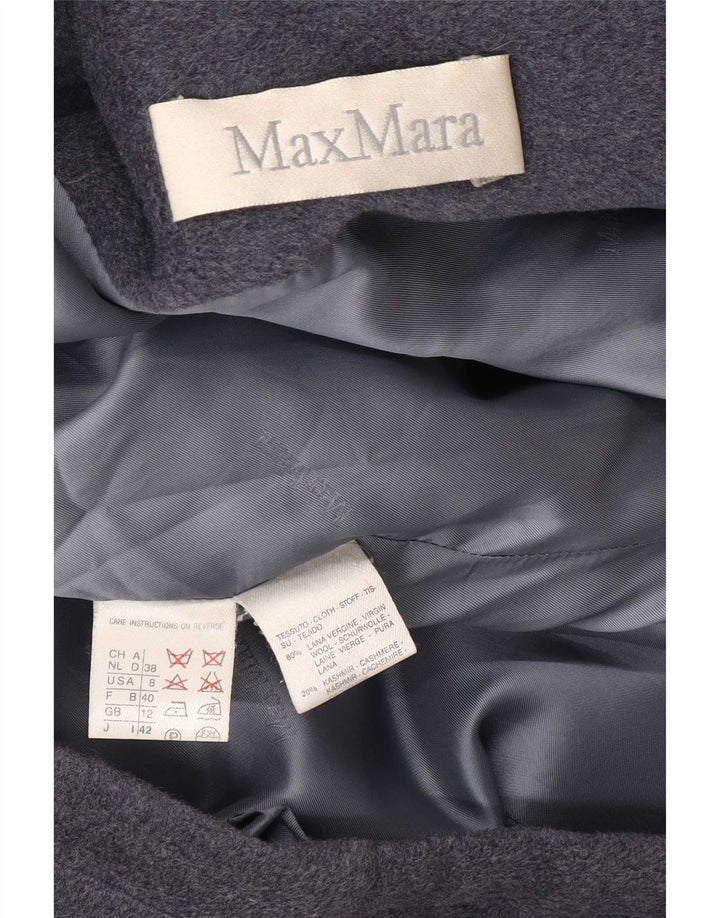 Женская оверсайз-парка Max Mara с капюшоном, Великобритания 12, средний серый цвет из натуральной шерсти