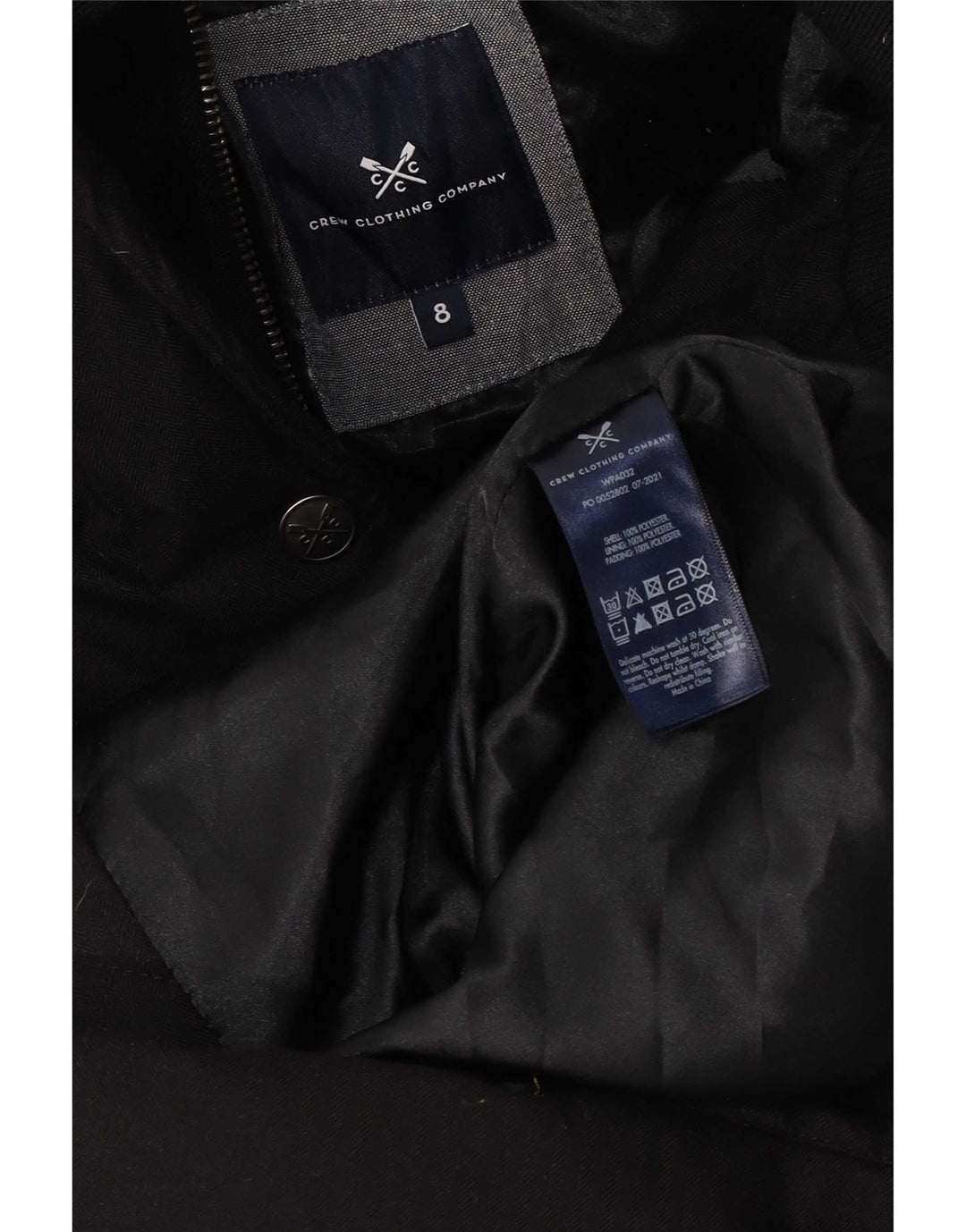 Crew Clothing Женское стеганое пальто с капюшоном UK 8, маленький черный полиэстер