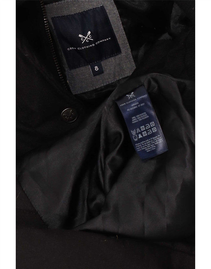 Crew Clothing Женское стеганое пальто с капюшоном UK 8, маленький черный полиэстер