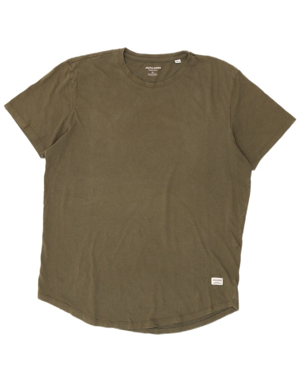Мужская футболка Jack & Jones Top XL Хаки Хлопок